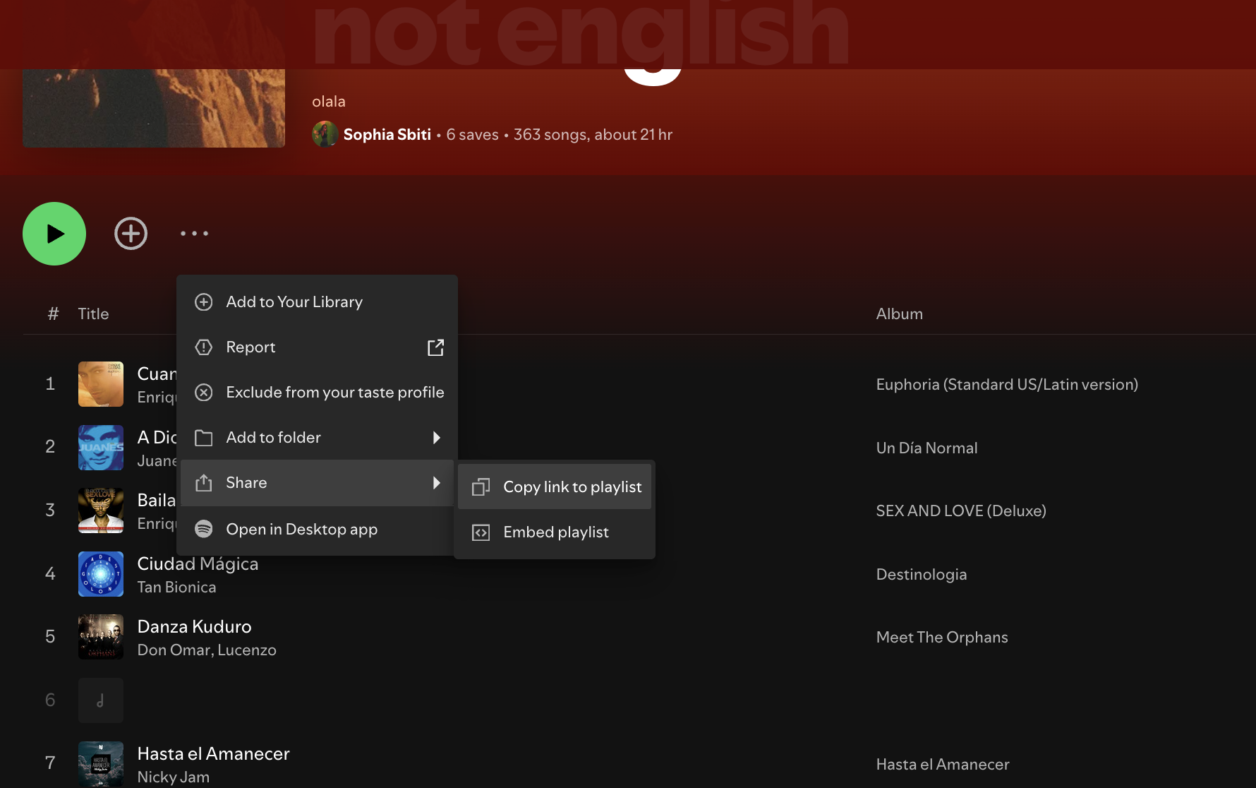 Copy Link to Playlist